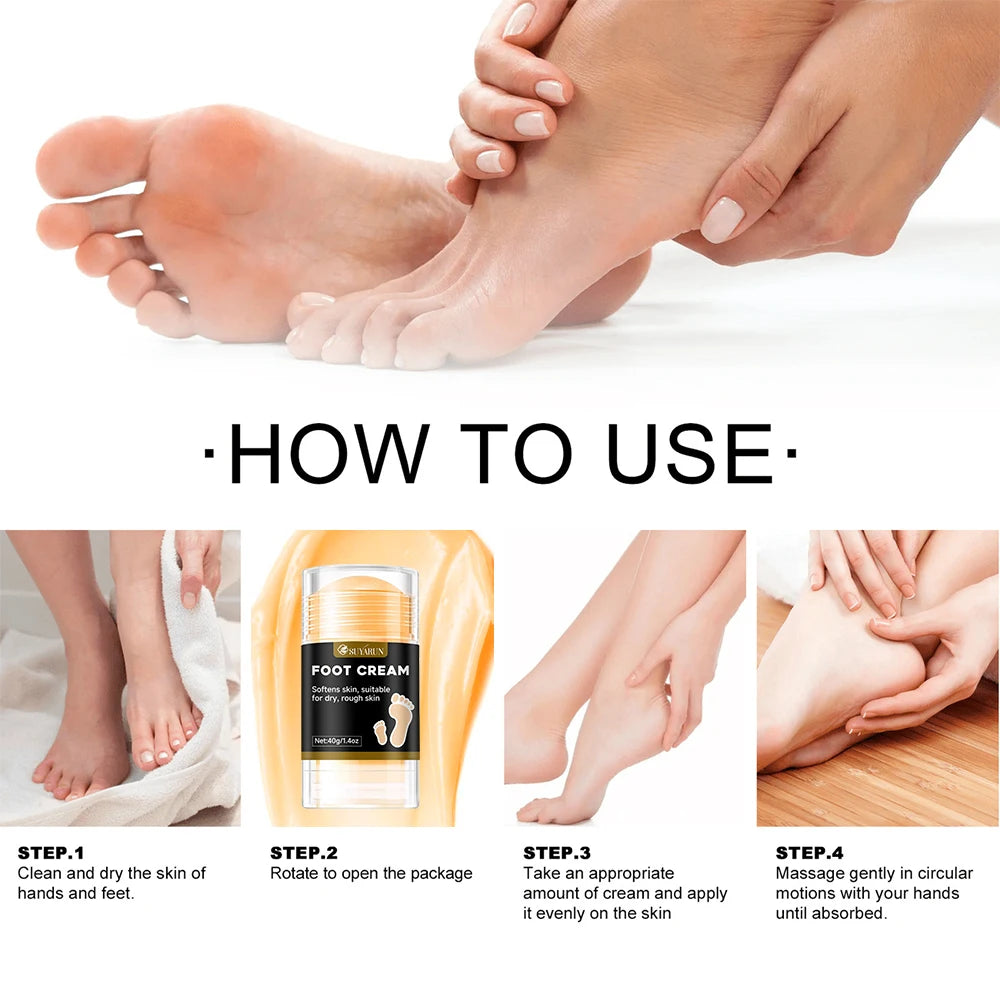 SUYARUN Professional Foot Care Stick - Cracked Heel Repair, Moisturizing Foot Cream w/Shea Butter & Tea Tree Oil (Unisex). Peaceful Pleasures Health and Wellness