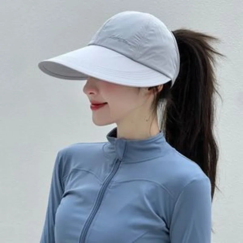 Women's Ventilated Open Top Sun Hat | Ponytail Baseball Cap