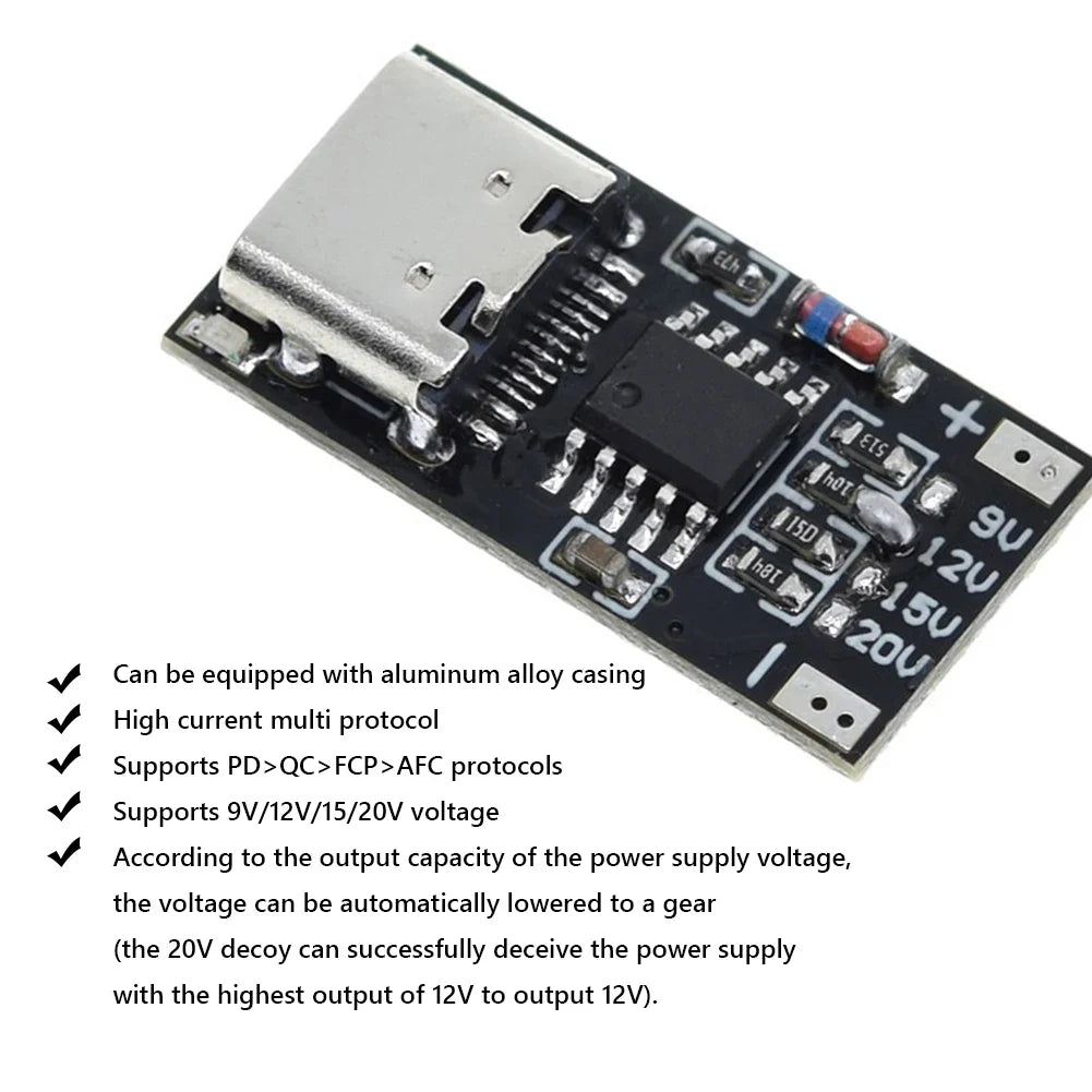 ALLOYSEED USB-C Fast Charging Trigger Board PD QC AFC 9V–20V