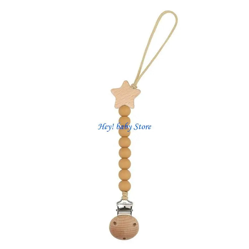 Silicone Bead Baby Pacifier Clip | Teething & Soother Holder