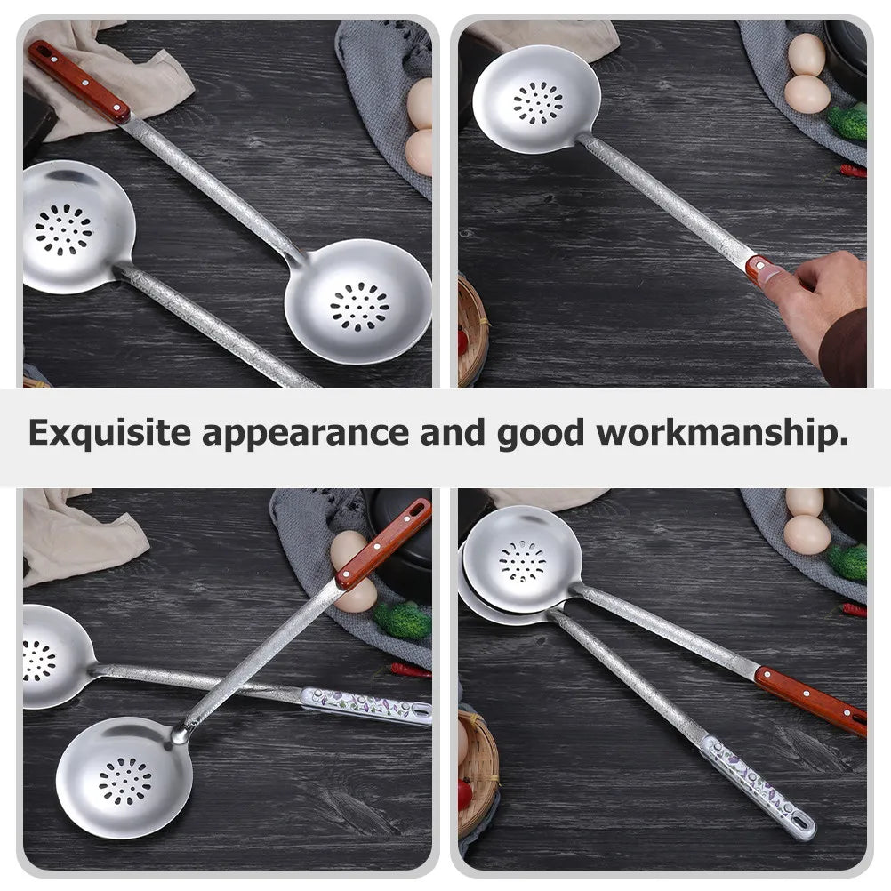 Stainless Steel Rice Scoop Long Handle Cooking Shovel Household Rice Paddle Nonstick Kitchen Wok Shovel Multi-Function Cooking Peaceful Pleasures Health and Wellness