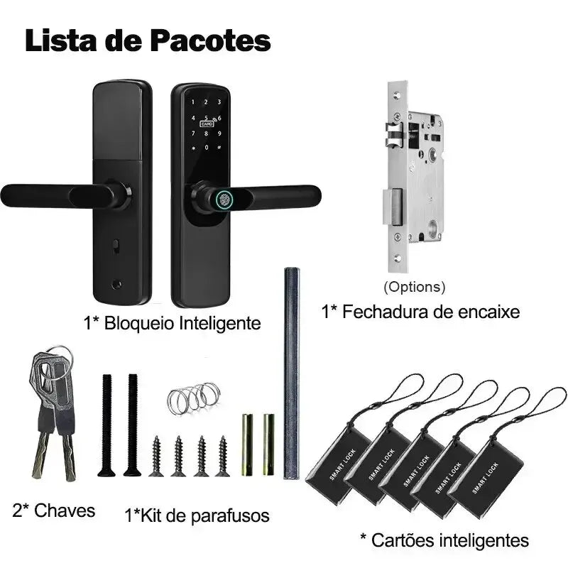 Electronic Smart Door Lock Tuya Wifi With Biometric Fingerprint / Smart Card / Password / Key Unlock/ USB Emergency Charge Peaceful Pleasures Health and Wellness