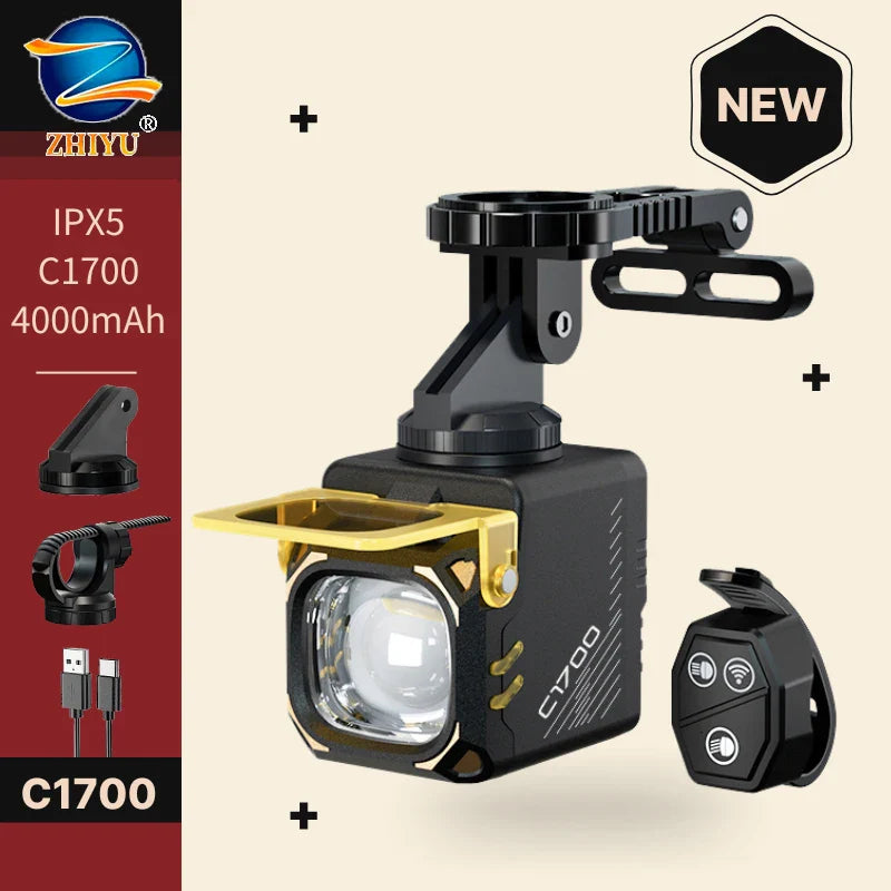 ZHIYU 1700 Lumen Bike Headlight | Type-C MTB Front Lamp