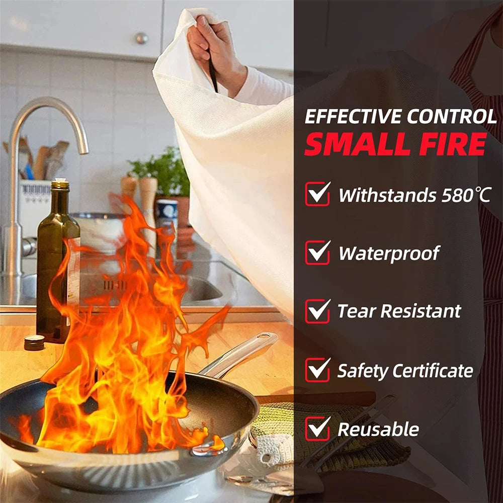 Emergency Fire Blanket Flame Retardant Flame Suppression Fiberglass House Camping for Home Kitchen Car Office Warehouse Survival Peaceful Pleasures Health and Wellness