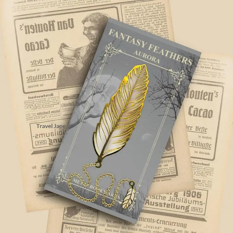 Vintage Gold Metal Bookmark with Chain Pendant | Page Divider