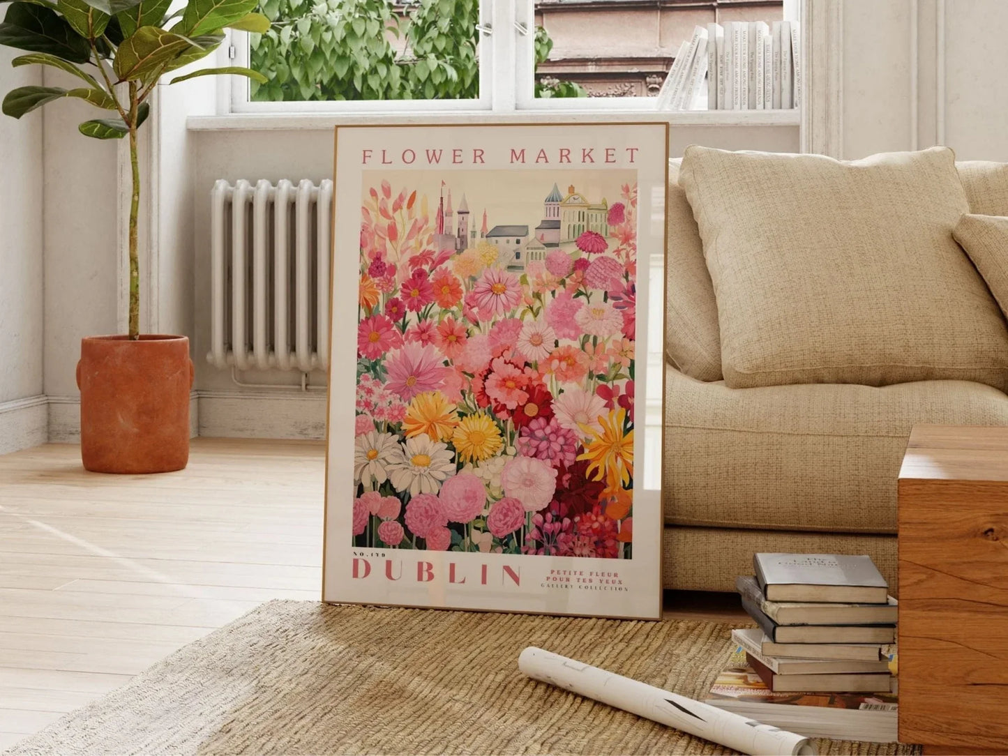 Dublin Flower Market Canvas Poster | Botanical Wall Art Print