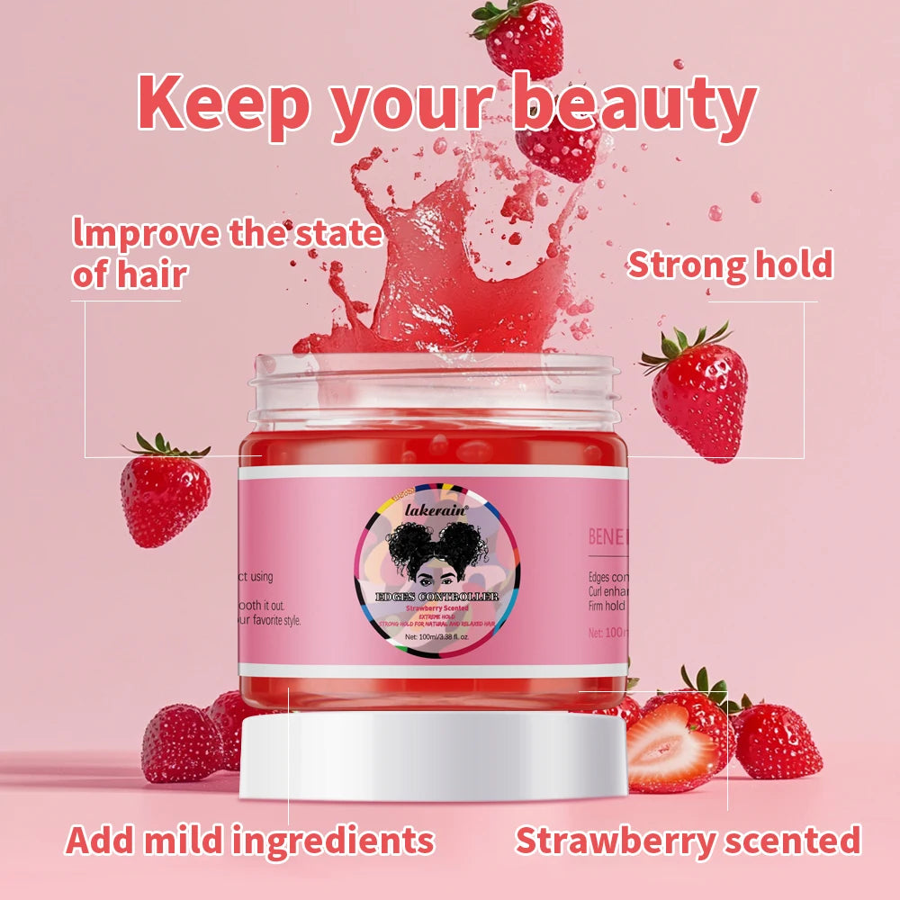 Strong Edge Control Hair Gel Thick Edges Wax Styling Gel Non-Greasy Non-Flaking No White Cast Long Lasting Supports All Hair Typ Peaceful Pleasures Health and Wellness