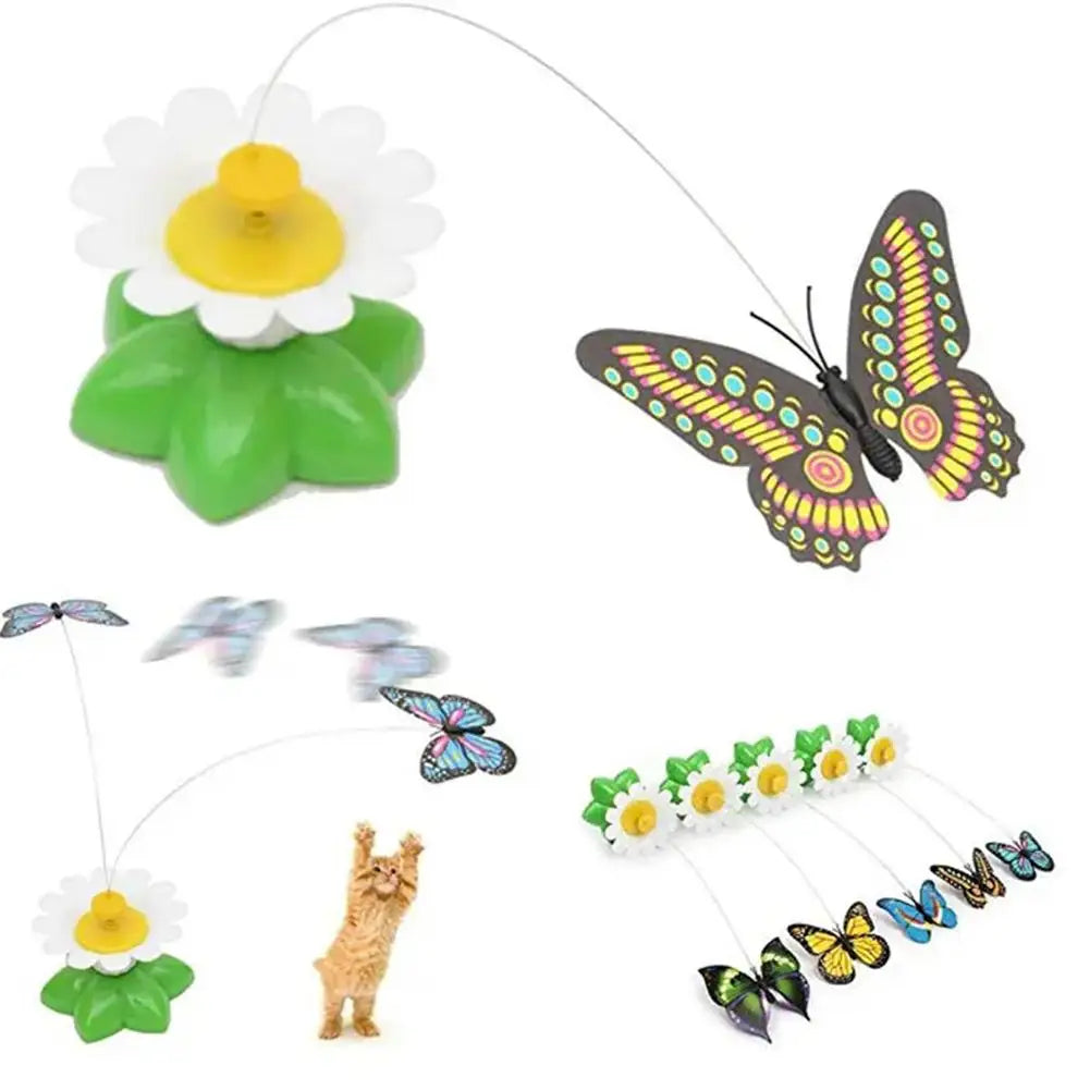 Electric Rotating Butterfly Bird Cat Toy – 360° Auto Spin