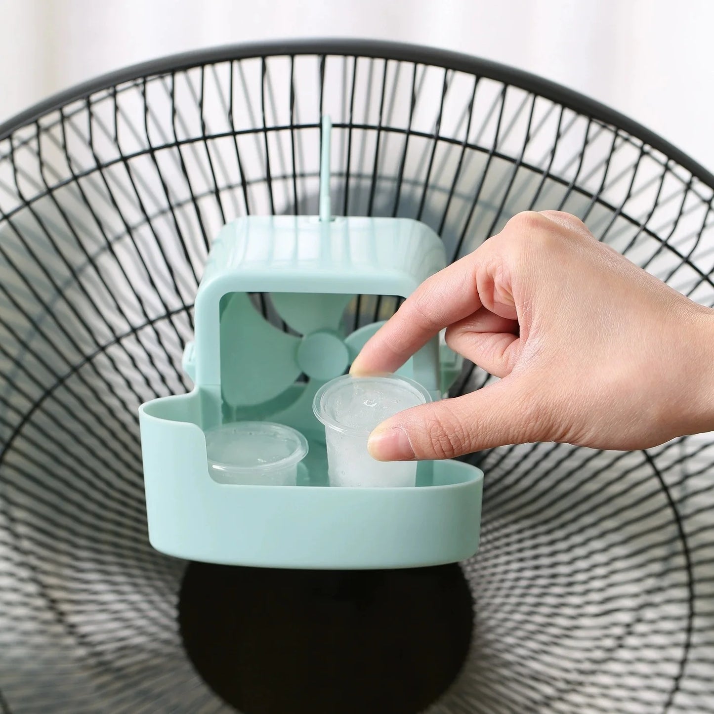 Hanging Ice Cooling Device for Stand Fan – No-Drill Mist