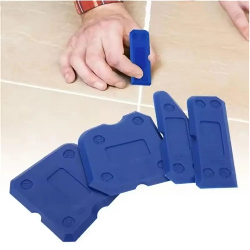 4pcs Caulking Tool Set Cement Scraper Sealant Remover for Shower Tile Grout Edge Removal Kitchen Bathroom Home Cleaning Spatula Peaceful Pleasures Health and Wellness