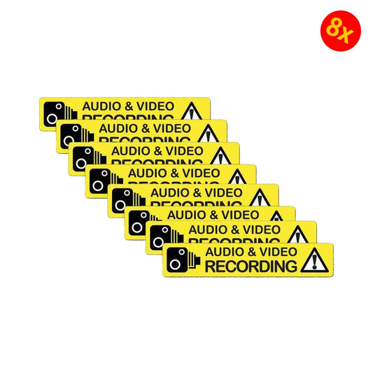 Pack of 8 120mmx20mm In Car Camera Recording Sticker Dash Cam Video Bumper Waterproof Decal Peaceful Pleasures Health and Wellness Default Title