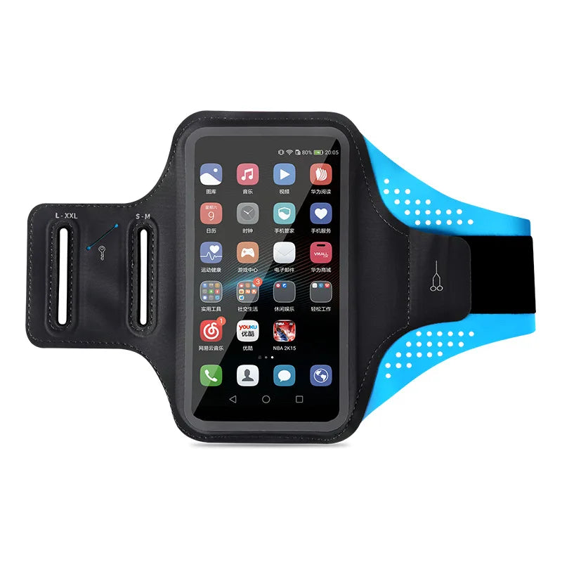 Sports Bag For Phone Armband For Sports Cell Phone Accessories Woman mp3/mp4 Bags Hand Bag Lycra Armband For Running Waterproof Peaceful Pleasures Health and Wellness Light blue(6.5 inch)