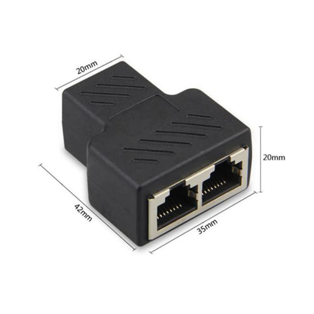 Ethernet Cable Extender Female 1 To 2 Ways Coupler Network Connector RJ45 Splitter Adapters Peaceful Pleasures Health and Wellness