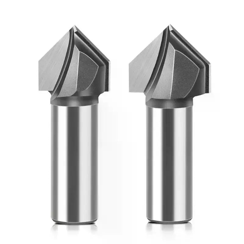90° V-Groove Router Bit 1/4" & 1/2" Shank | Wood & ACP Cutter