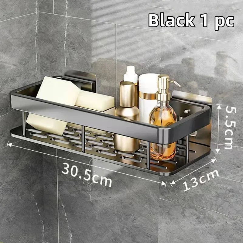 No-Drill Aluminum Corner Shower Shelf | Bathroom Organizer