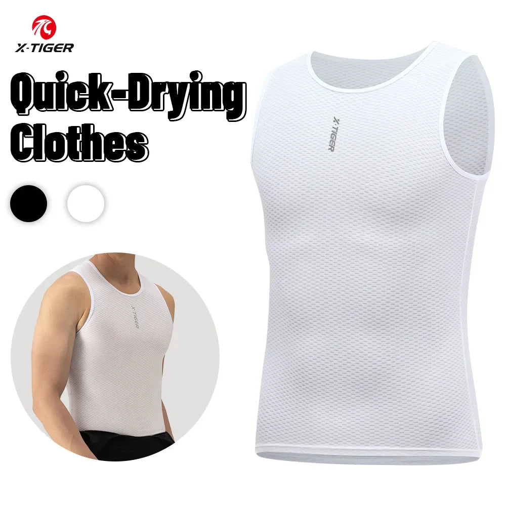 X-TIGER Men's Cycling Base Layer Vest | Quick Dry & Breathable