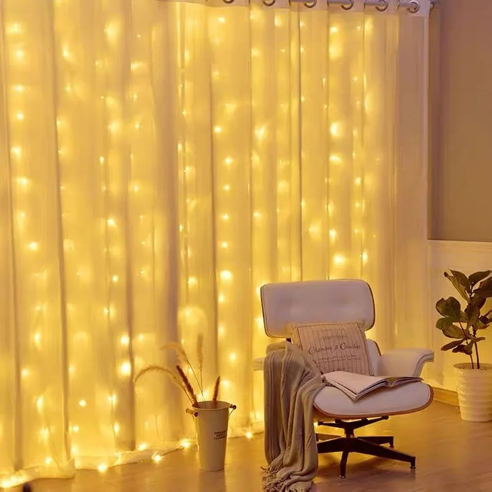 RGB LED Curtain Fairy Lights USB Remote | Christmas Home Decor