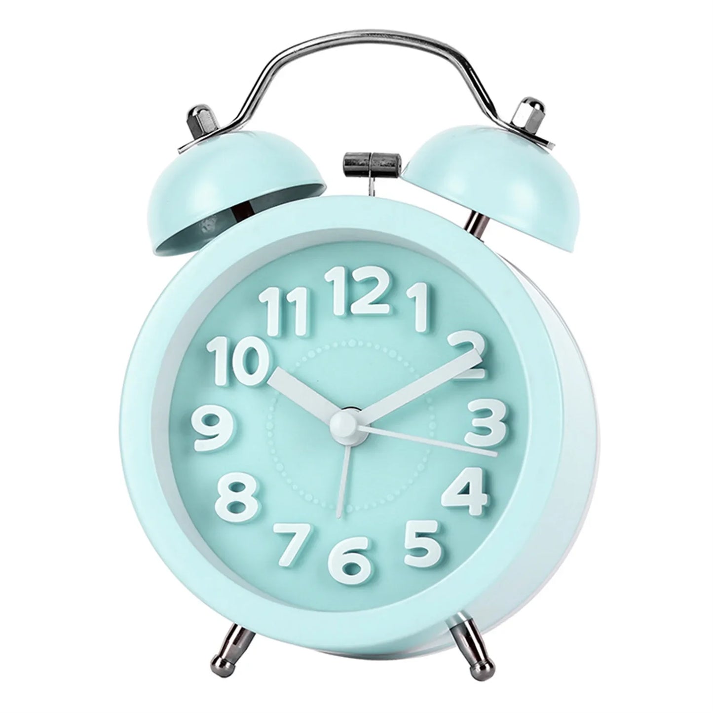 Retro Twin-Bell Alarm Clock | Silent Night Light Bedside Clock