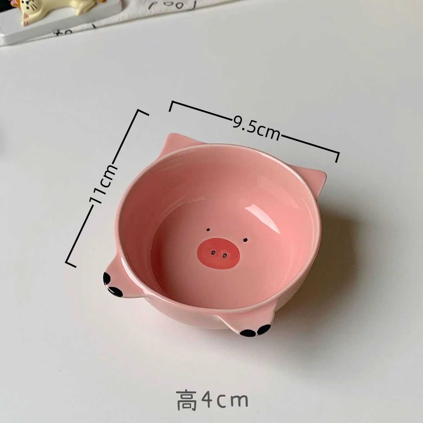 Cartoon Cute Ceramic Dipping Dish Home Snack Side Dishes Bone Plate Seasoning Soy Sauce Sauce Dish Exquisite Household Tableware Peaceful Pleasures Health and Wellness piggy