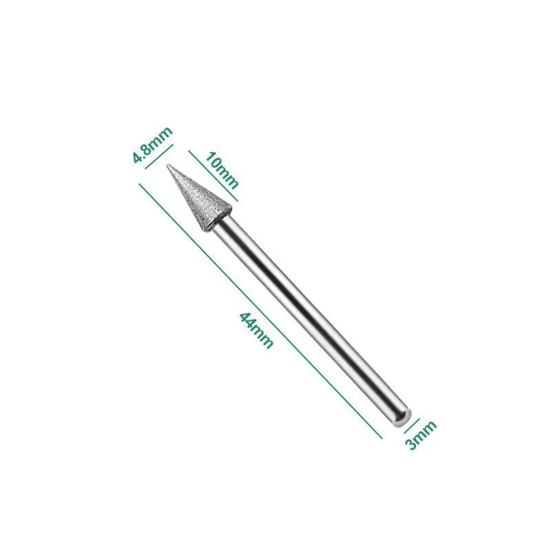3MM Grinding Rods Mini Diamond Drill Grinding Head Milling Cutter Needle Engraving Carving Polishing Glass Jade Stone Drill Bit Peaceful Pleasures Health and Wellness D