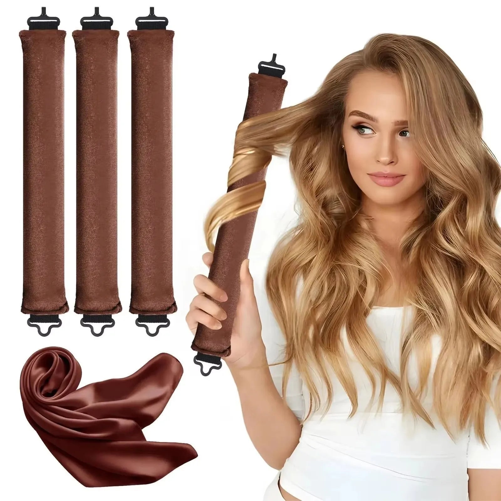Heatless Hair Curler 27cm Sleep-friendly Heatless Curling Wand 3.5 Diameter Large Wave Curling Wand Peaceful Pleasures Health and Wellness