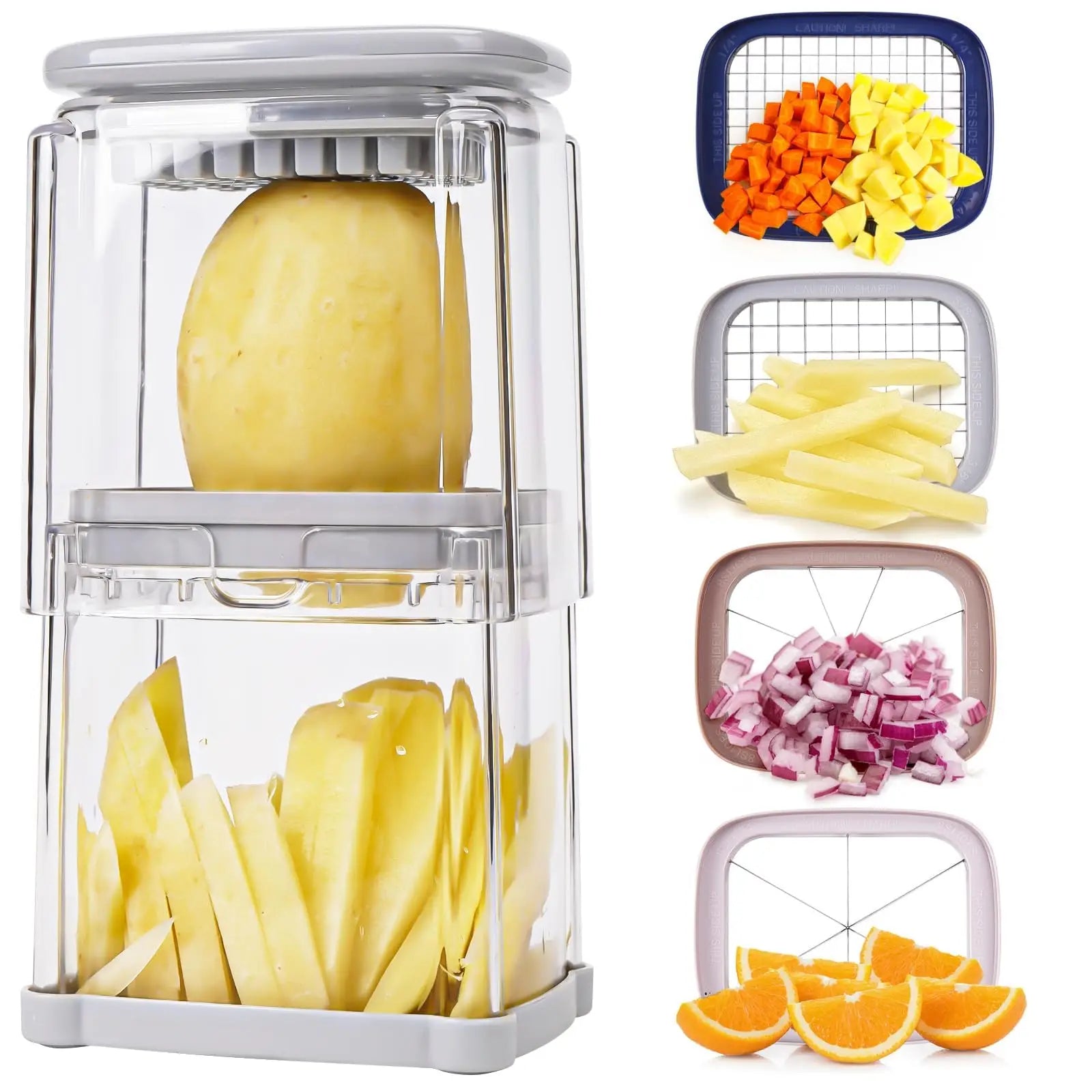Practical French Fries Special Slicer Radish Cucumber Slicer Household Multifunctional Vegetable Slicer Tomato and Apple Slicer Peaceful Pleasures Health and Wellness