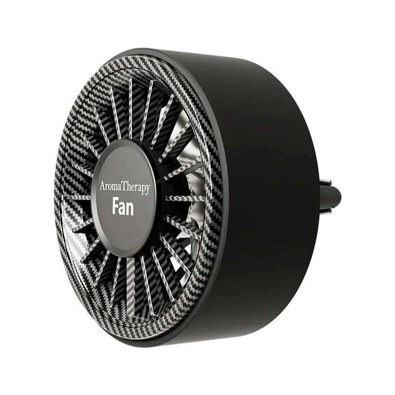 Lenovo Portable Mini Car Fan Clip on Aroma Cold Air Diffuser 2 in 1 Strong Wind Vent Fan Air Freshener RGB Light Car Accessories Peaceful Pleasures Health and Wellness Carbon fiber
