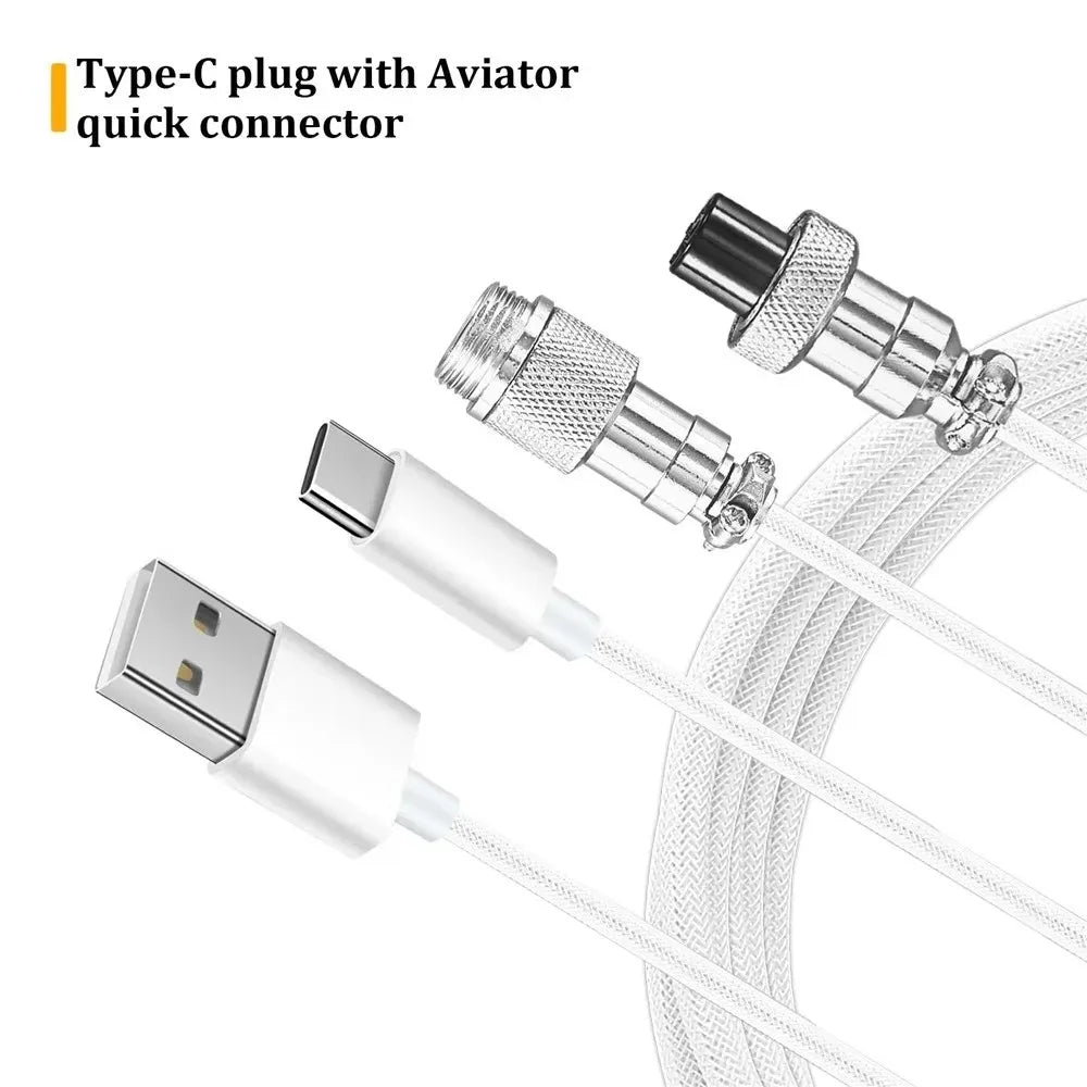 USB Port a Mechanical Keyboard Coiled Cable Max 3M Length Coiled Design Mechanical Keyboard Type C USB Cable Peaceful Pleasures Health and Wellness