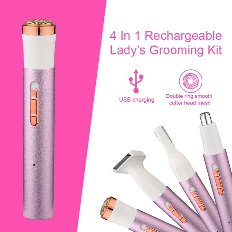 Rechargeable Portable Multifunction Painless Epilator for Face and Body Hair Removal Device Women Handheld Washable Hair Removal Peaceful Pleasures Health and Wellness