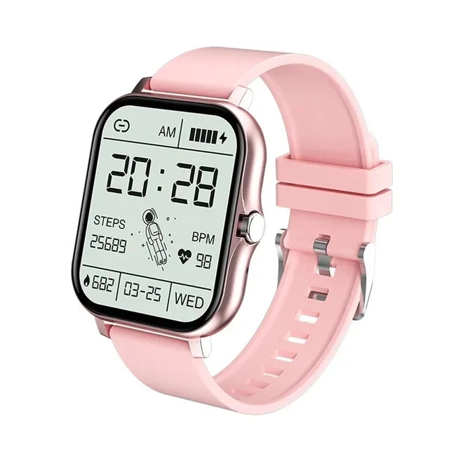Fashion Bluetooth Calls Smartwatch 1.83 Inch Touch Screen Heart Rate Blood Oxygen Sleep Monitor Waterproof Smart Watch Women Men Peaceful Pleasures Health and Wellness Pink