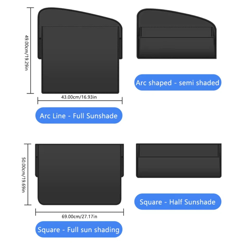 Magnetic Retractable Car Window Sun Shade Curtain + Storage Bag