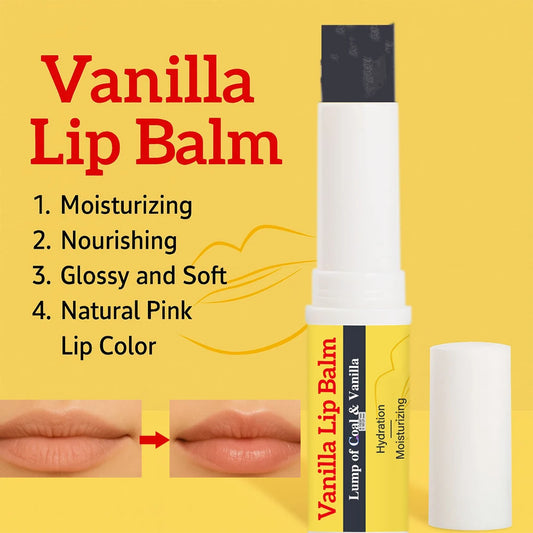 Vanilla Lip Balm Moisturizing Nourishing Lip Care Glossy Soft Natural Pink Lip Color Hydrating Vanilla Scent Lip Balm for Unisex Peaceful Pleasures Health and Wellness