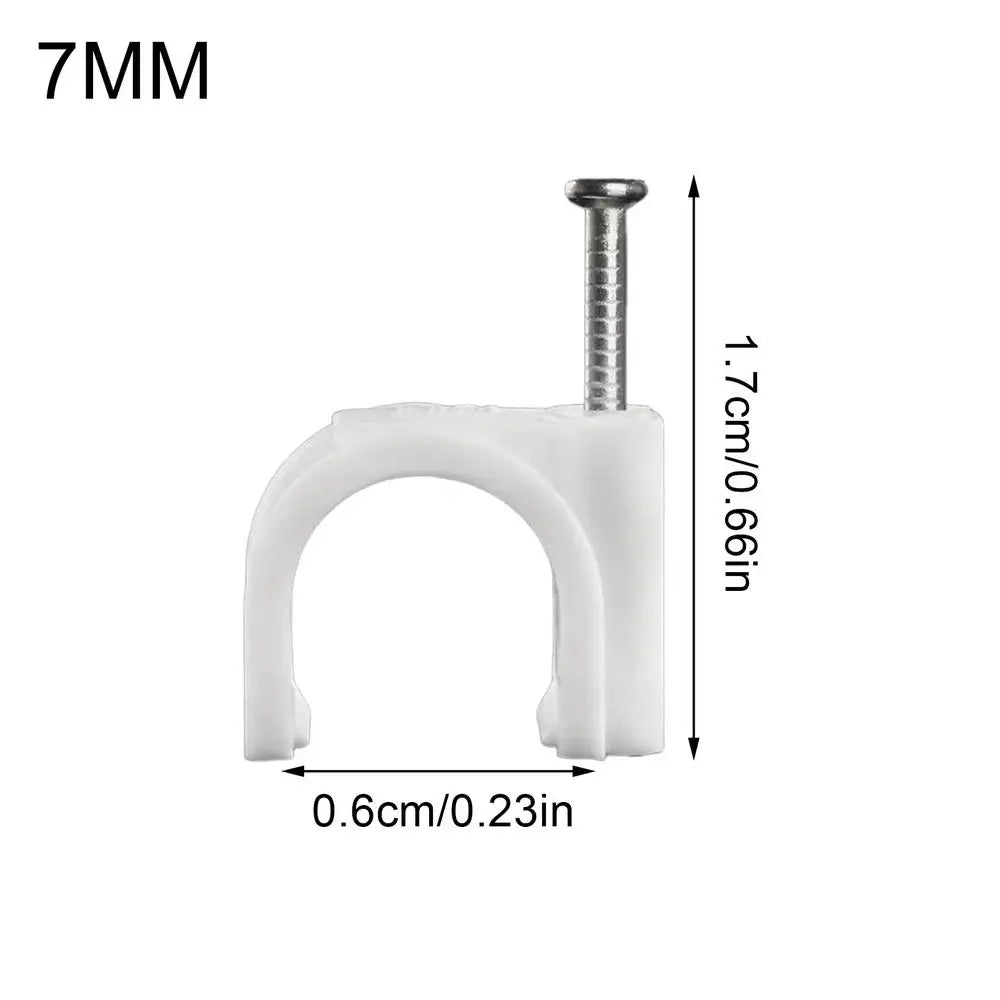 Wire Clips for Cords Cable Management Clamps, Wire Fastener for Workshop Industry Construction Kitchen Home Office Living Room Peaceful Pleasures Health and Wellness 100 pieces