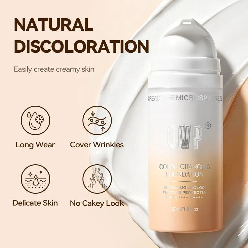 Color Changing Sunscreen Foundation with SPF50+ Protection Peaceful Pleasures Health and Wellness