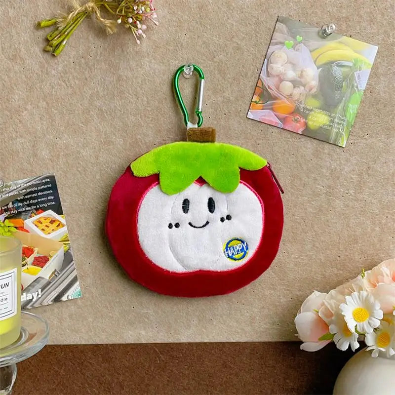 Fruit Plush Coin Purse – Cute Mini Wallet & Key Organizer