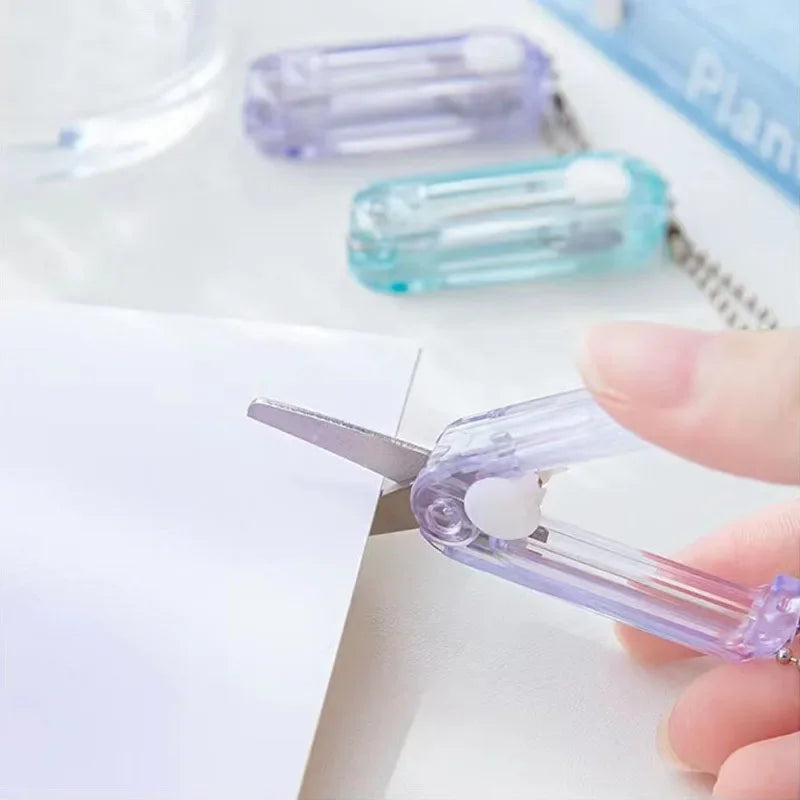 Transparent Mini Folding Scissors – Portable Retractable Craft Tool
