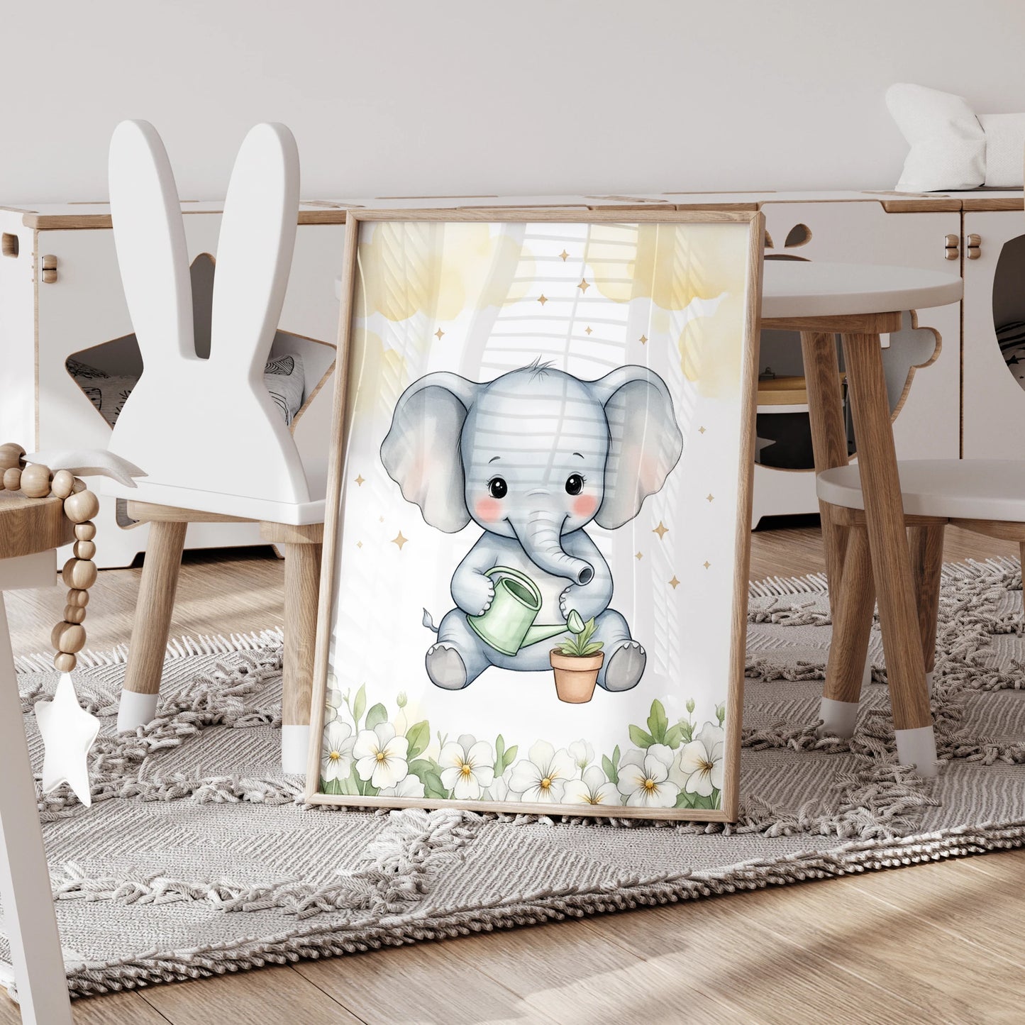 3-Piece Elephant & Sloth Canvas Wall Art | Home & Kids Room Decor