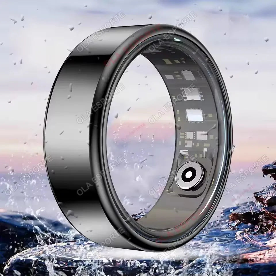 New R09 Smart Ring Men Women with Charging Case,Heart Rate Blood Oxygen,Skin Temperature Monitor,5ATM Waterproof For Android IOS Peaceful Pleasures Health and Wellness Black 1 13