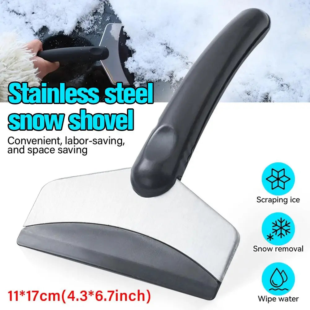 Car Ice Scraper & Snow Shovel – Stainless Steel Winter Tool Car Ice Scraper Peaceful Pleasures Health and Wellness