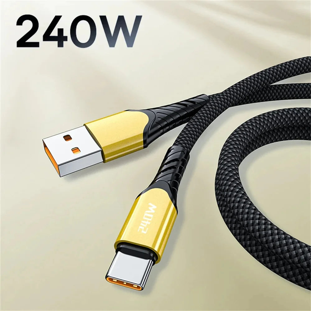 240W USB-C PD QC4.0 Fast Charging Cable | iPhone & MacBook