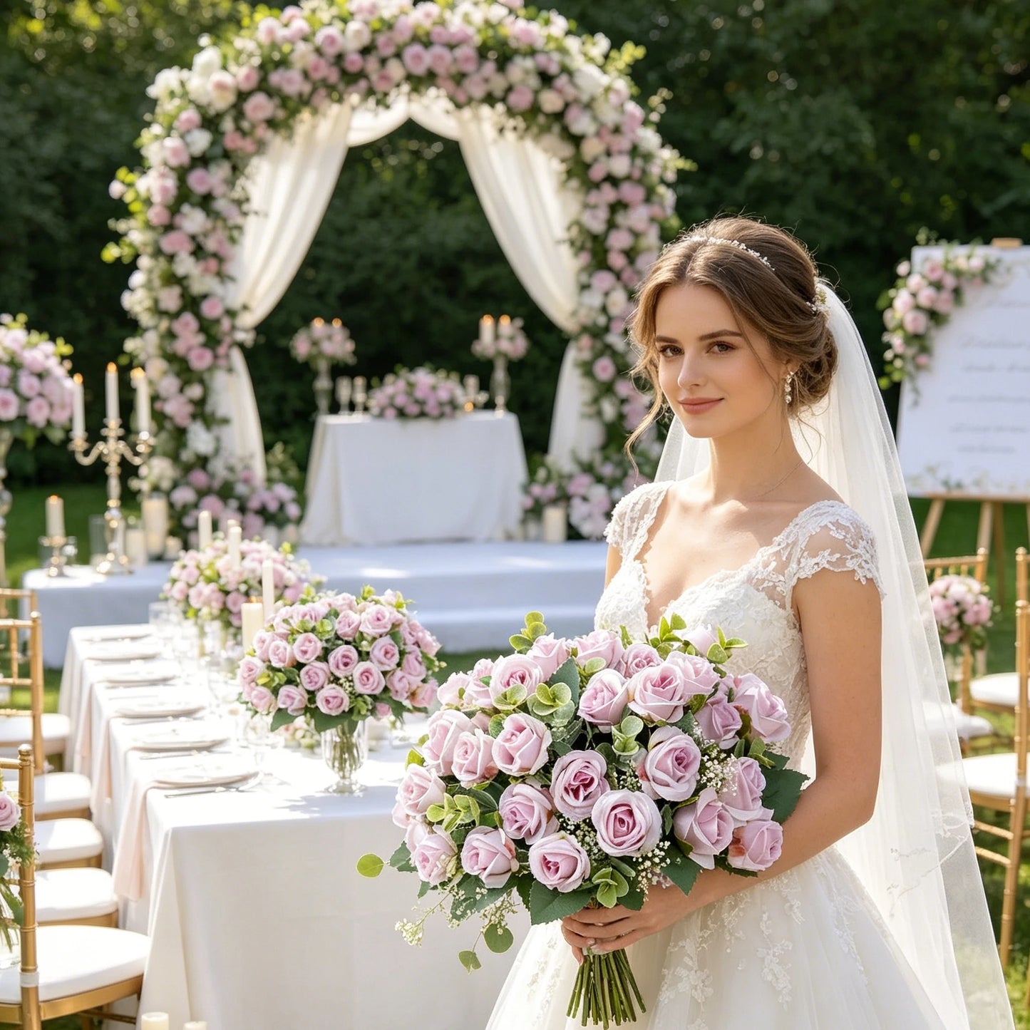 Artificial Silk Rose Bouquet – Wedding & Home Décor