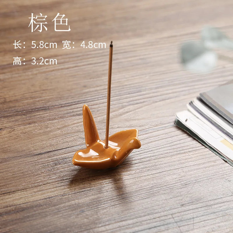 Paper Crane Ceramic Incense Stick Holder & Burner | Home Decor