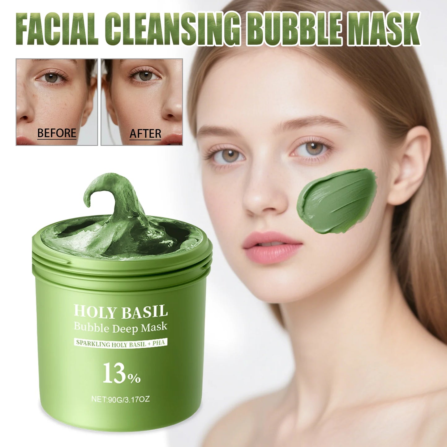 Foaming Bubble Mask Deep Cleansing Pore Purifying Removal Oil Control Glycerin Brightening Facial Exfoliator Gentle Care Peaceful Pleasures Health and Wellness