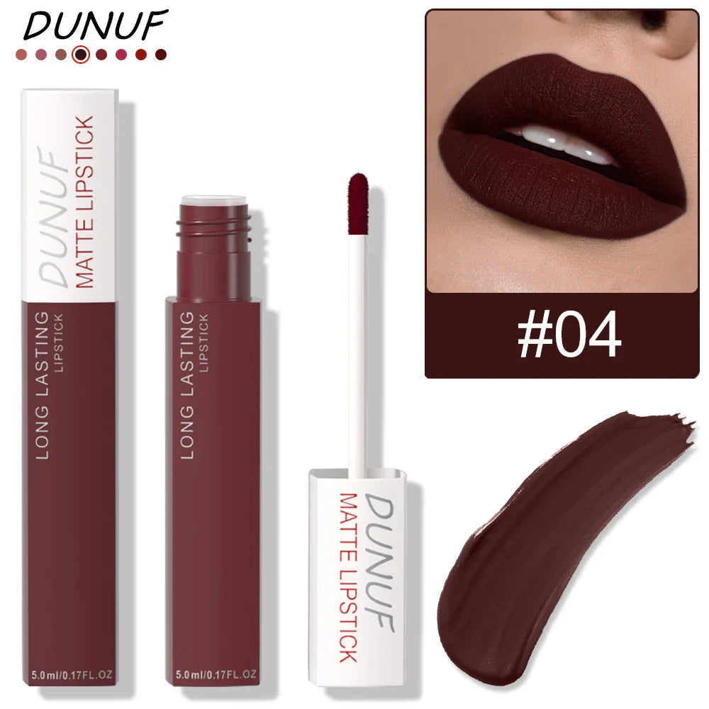 DUNUF Matte Lip Gloss – Waterproof, Long-Lasting, Non-Stick