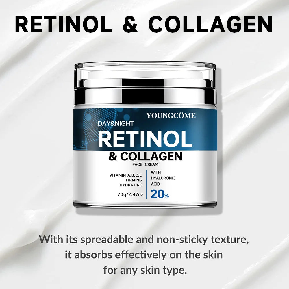 Retinol Collagen Face Cream Moisturiser Facial Anti aging Whitening Skin Care Repair Fade Fine Lines Whitening Skin Shrink Pore Peaceful Pleasures Health and Wellness