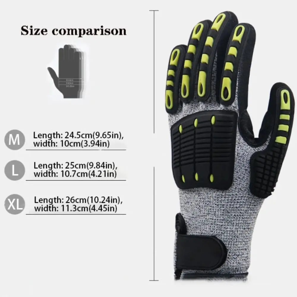 Shock Absorbing Mechanical TPR Gloves Oil-proof Impact Protection Anti Cutting Gloves TPR Material Nitrile Dipped Palm Peaceful Pleasures Health and Wellness