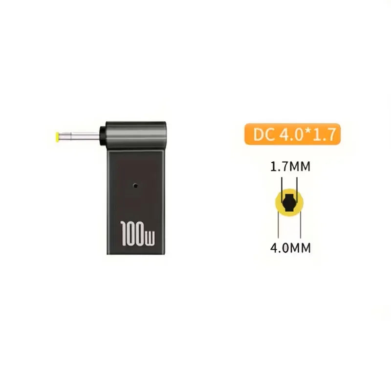 100W USB-C to DC Laptop Charger Adapter – Dell HP Asus Lenovo Peaceful Pleasures Health and Wellness 4.0-1.7mm