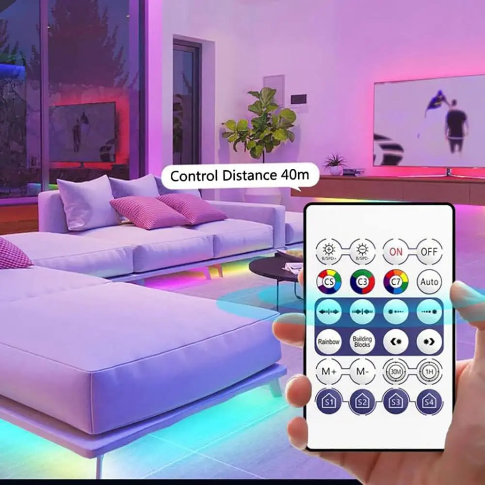 WS2812B RGBIC LED Strip Lights 1–20M | Music Sync App Remote
