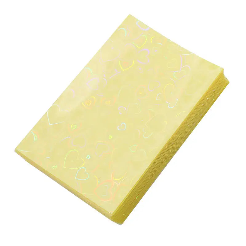 50Pcs/Pack Holographic Heart Kpop Photocard Sleeves Double Layer Matte Card Protector for Photo Cards Album Collectibles Peaceful Pleasures Health and Wellness yellow