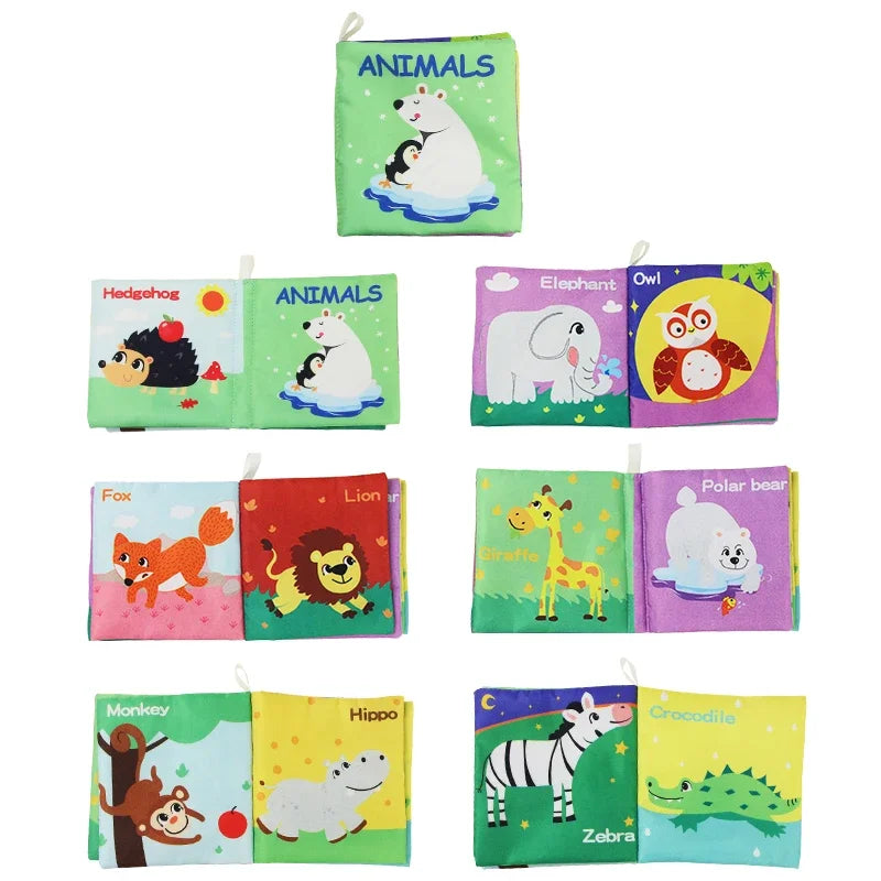 Baby Soft Cloth Books Rustle Sound Quiet Infant Early Learning